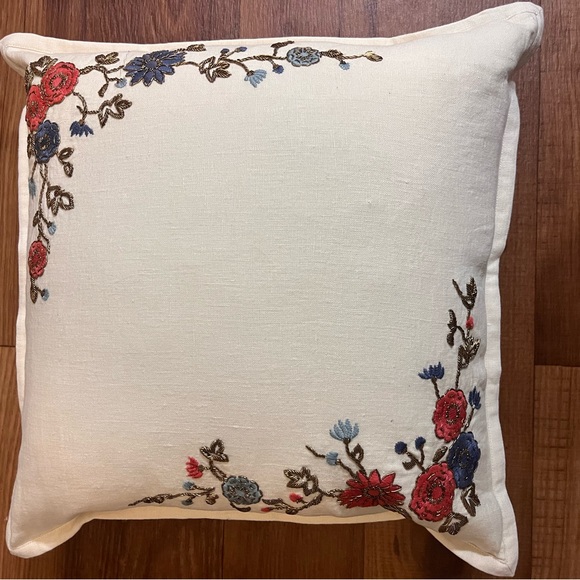 Ralph Lauren Macall Remy Embroidery metal Bullion Deco Pillow - Picture 4 of 5